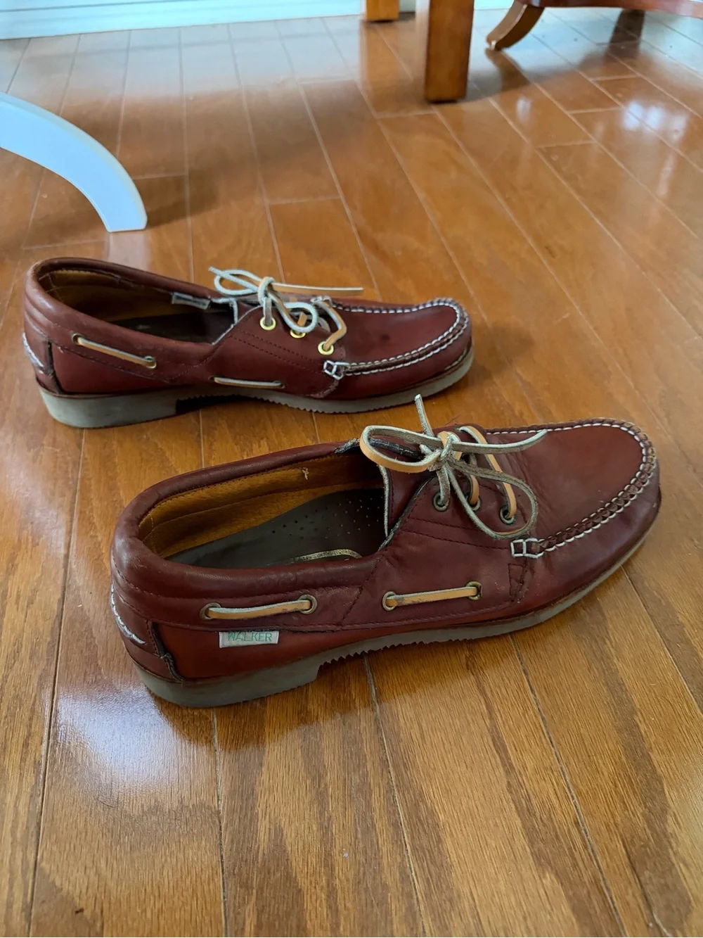 Vintage Walker USA Leather Boat Shoes Men’s 10.5 Oxblood Made USA